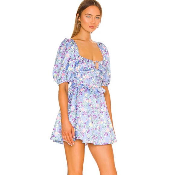 For Love & Lemons Charlene Puff Sleeve Mini Dress - Picture 4 of 5
